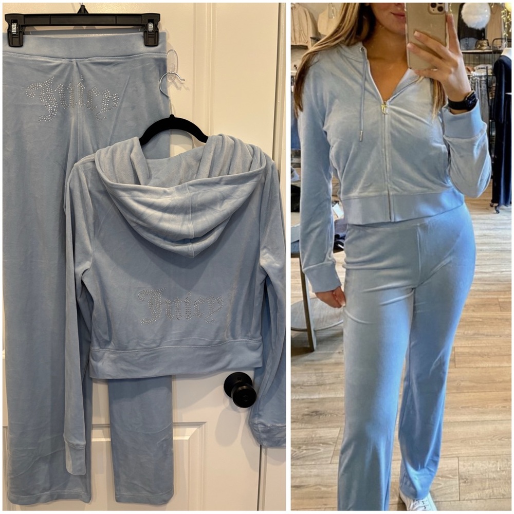 NWT Juicy Couture Velour Frosted Bling Tracksuit SET
